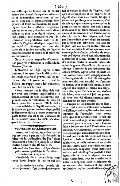 L'ami de la religion journal et revue ecclesiastique, politique et litteraire