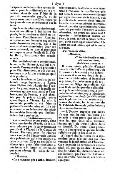 L'ami de la religion journal et revue ecclesiastique, politique et litteraire