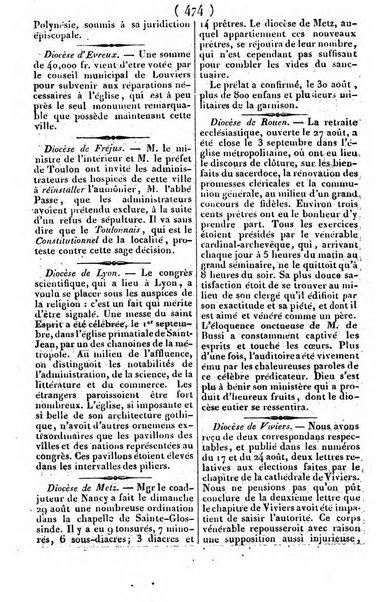 L'ami de la religion journal et revue ecclesiastique, politique et litteraire