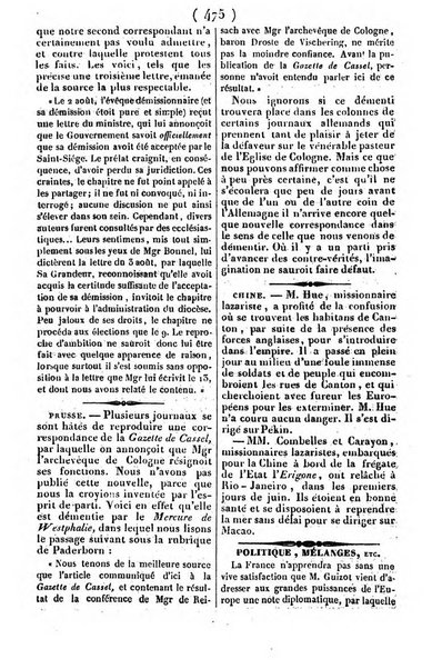 L'ami de la religion journal et revue ecclesiastique, politique et litteraire