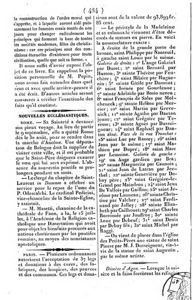 L'ami de la religion journal et revue ecclesiastique, politique et litteraire