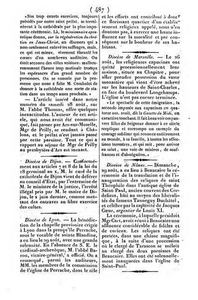 L'ami de la religion journal et revue ecclesiastique, politique et litteraire