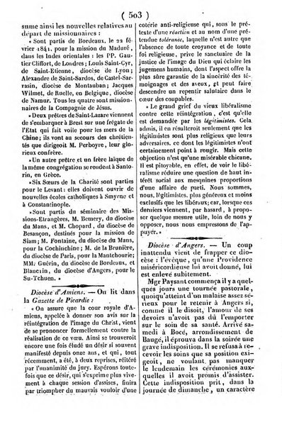 L'ami de la religion journal et revue ecclesiastique, politique et litteraire