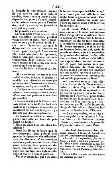 L'ami de la religion journal et revue ecclesiastique, politique et litteraire