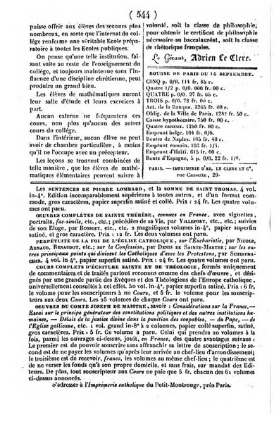 L'ami de la religion journal et revue ecclesiastique, politique et litteraire