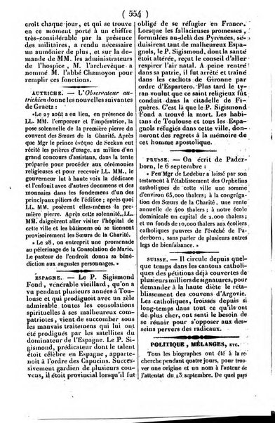 L'ami de la religion journal et revue ecclesiastique, politique et litteraire