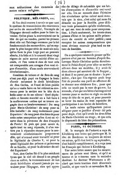 L'ami de la religion journal et revue ecclesiastique, politique et litteraire