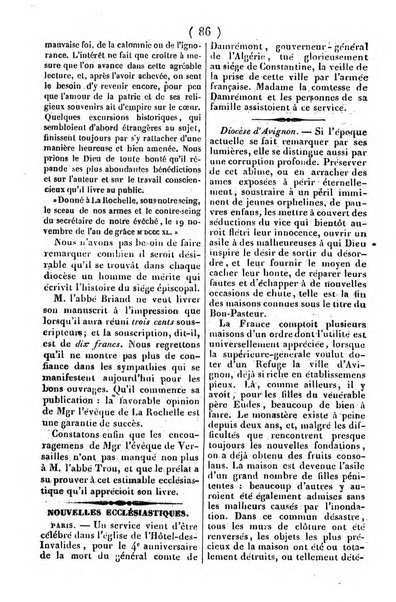 L'ami de la religion journal et revue ecclesiastique, politique et litteraire