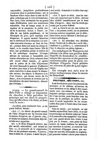 L'ami de la religion journal et revue ecclesiastique, politique et litteraire