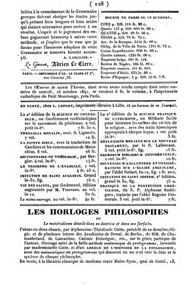 L'ami de la religion journal et revue ecclesiastique, politique et litteraire