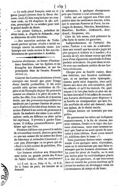 L'ami de la religion journal et revue ecclesiastique, politique et litteraire