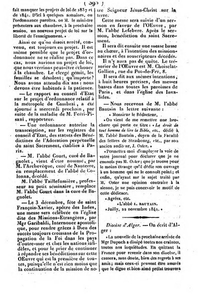 L'ami de la religion journal et revue ecclesiastique, politique et litteraire