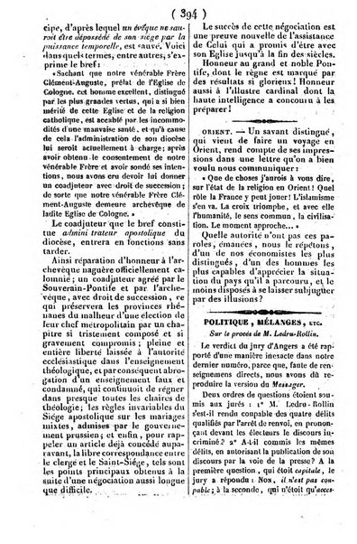 L'ami de la religion journal et revue ecclesiastique, politique et litteraire