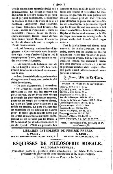 L'ami de la religion journal et revue ecclesiastique, politique et litteraire