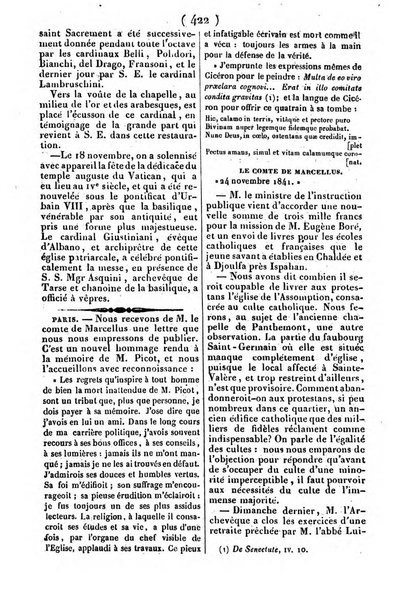 L'ami de la religion journal et revue ecclesiastique, politique et litteraire