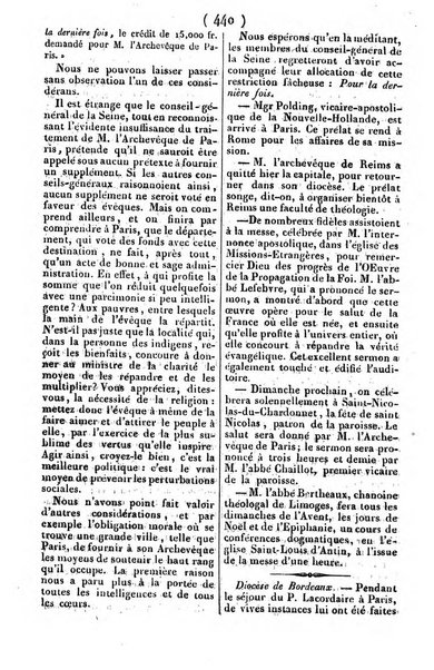 L'ami de la religion journal et revue ecclesiastique, politique et litteraire