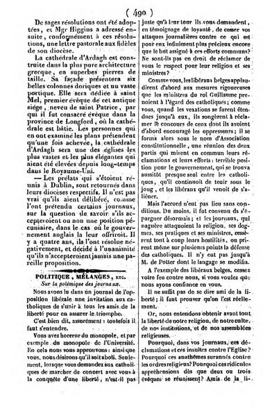 L'ami de la religion journal et revue ecclesiastique, politique et litteraire