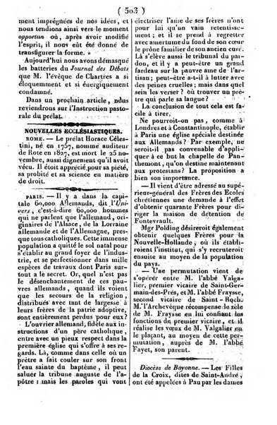 L'ami de la religion journal et revue ecclesiastique, politique et litteraire