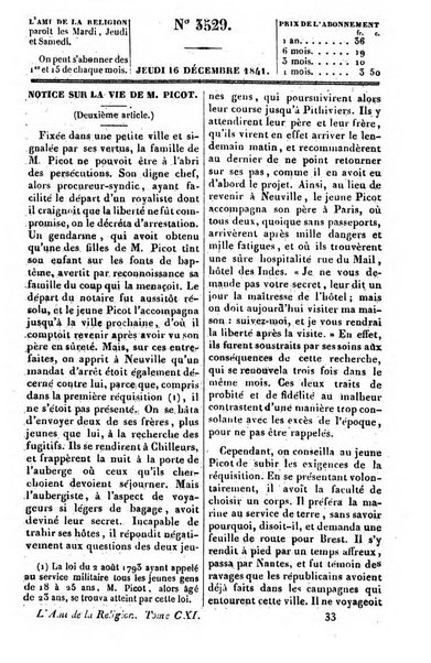 L'ami de la religion journal et revue ecclesiastique, politique et litteraire