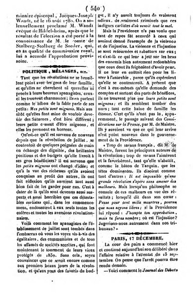 L'ami de la religion journal et revue ecclesiastique, politique et litteraire