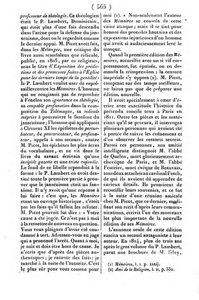 L'ami de la religion journal et revue ecclesiastique, politique et litteraire