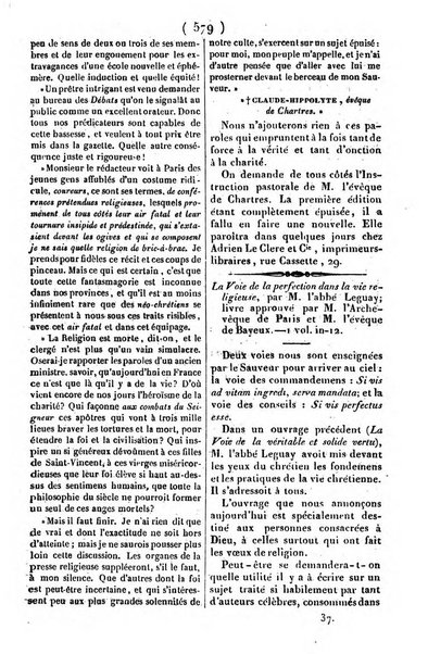 L'ami de la religion journal et revue ecclesiastique, politique et litteraire