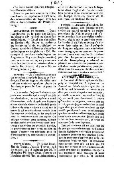 L'ami de la religion journal et revue ecclesiastique, politique et litteraire