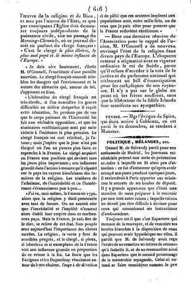 L'ami de la religion journal et revue ecclesiastique, politique et litteraire