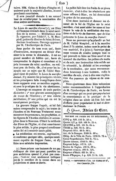 L'ami de la religion journal et revue ecclesiastique, politique et litteraire