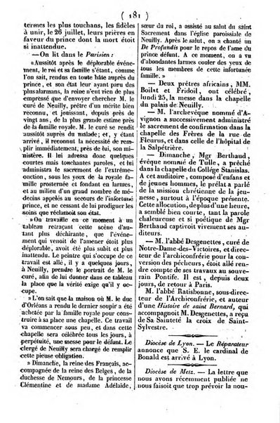 L'ami de la religion journal et revue ecclesiastique, politique et litteraire