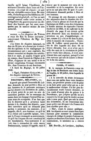 L'ami de la religion journal et revue ecclesiastique, politique et litteraire