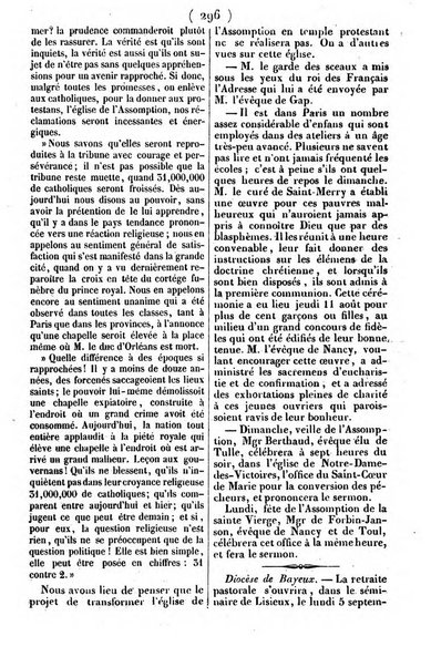 L'ami de la religion journal et revue ecclesiastique, politique et litteraire