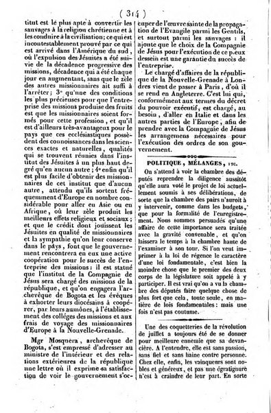 L'ami de la religion journal et revue ecclesiastique, politique et litteraire