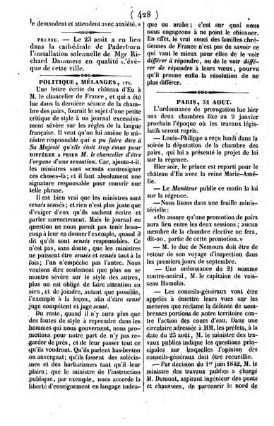 L'ami de la religion journal et revue ecclesiastique, politique et litteraire