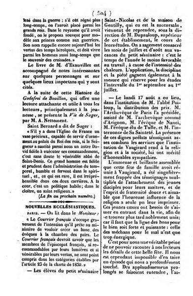 L'ami de la religion journal et revue ecclesiastique, politique et litteraire