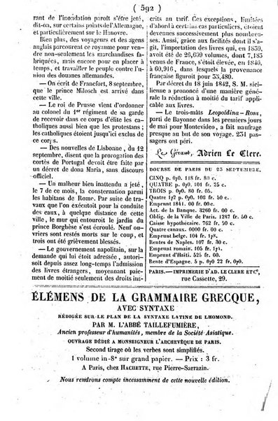 L'ami de la religion journal et revue ecclesiastique, politique et litteraire