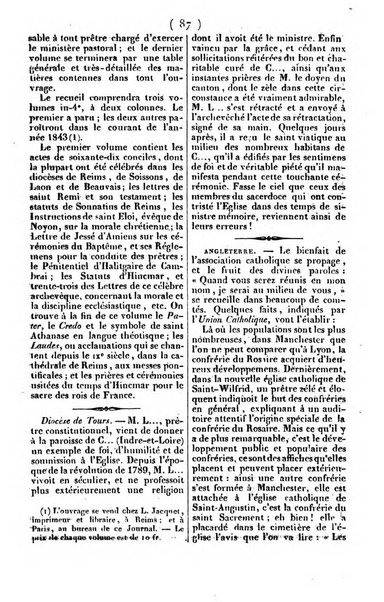 L'ami de la religion journal et revue ecclesiastique, politique et litteraire