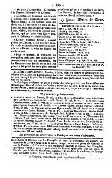 L'ami de la religion journal et revue ecclesiastique, politique et litteraire