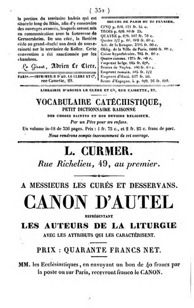 L'ami de la religion journal et revue ecclesiastique, politique et litteraire