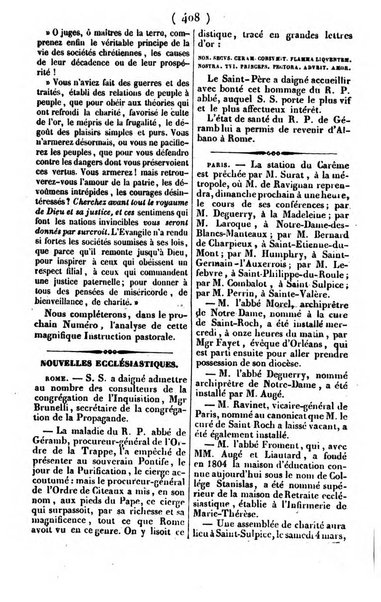 L'ami de la religion journal et revue ecclesiastique, politique et litteraire