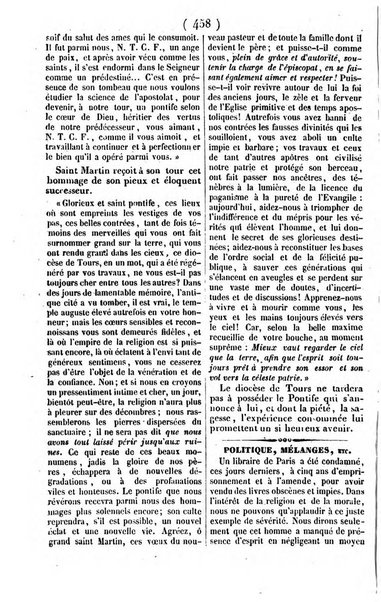 L'ami de la religion journal et revue ecclesiastique, politique et litteraire