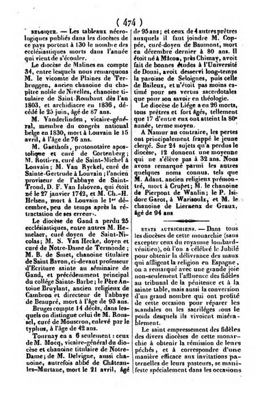 L'ami de la religion journal et revue ecclesiastique, politique et litteraire