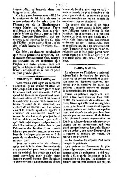 L'ami de la religion journal et revue ecclesiastique, politique et litteraire