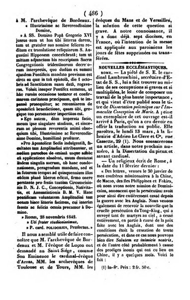 L'ami de la religion journal et revue ecclesiastique, politique et litteraire