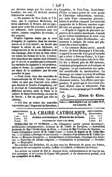 L'ami de la religion journal et revue ecclesiastique, politique et litteraire