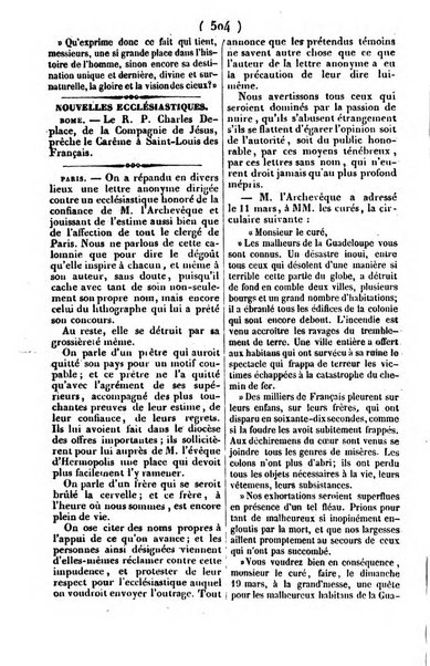 L'ami de la religion journal et revue ecclesiastique, politique et litteraire