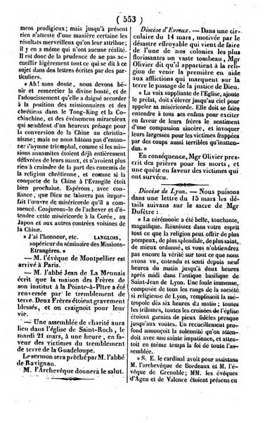 L'ami de la religion journal et revue ecclesiastique, politique et litteraire