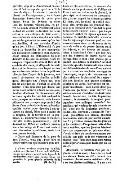 L'ami de la religion journal et revue ecclesiastique, politique et litteraire