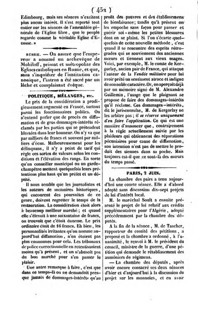 L'ami de la religion journal et revue ecclesiastique, politique et litteraire