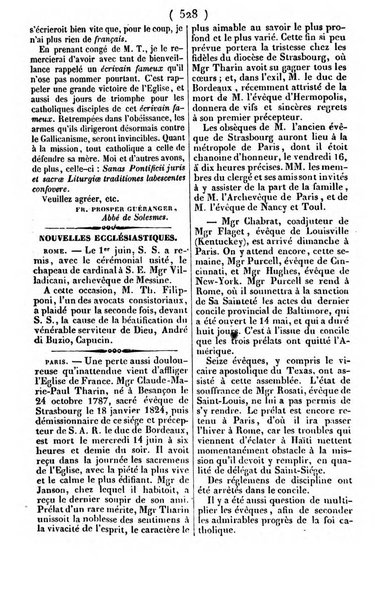 L'ami de la religion journal et revue ecclesiastique, politique et litteraire